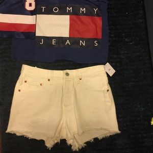 NWT Levis white denim 501 shorts